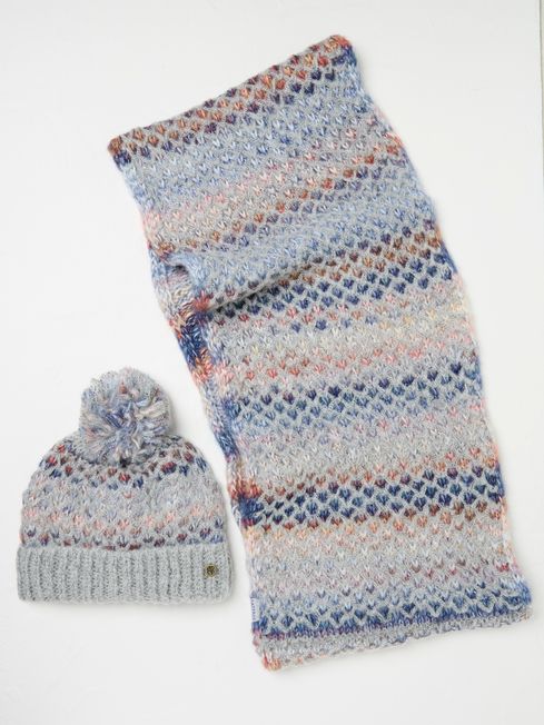 Grey Spacedye Hat And Snood Gift Set FatFace