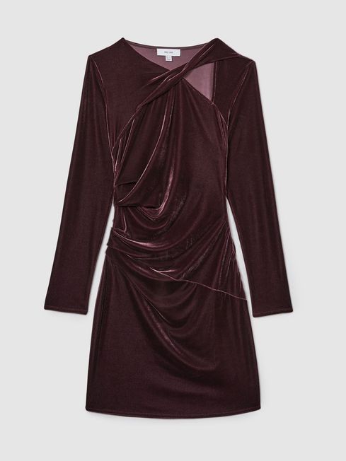 Berry velvet dress top
