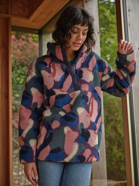 Black Abstract Printed Fleece
