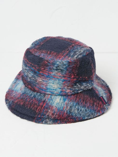 Blue Check Bucket Hat FatFace