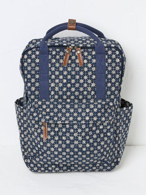 Posy Blue Canvas Backpack FatFace