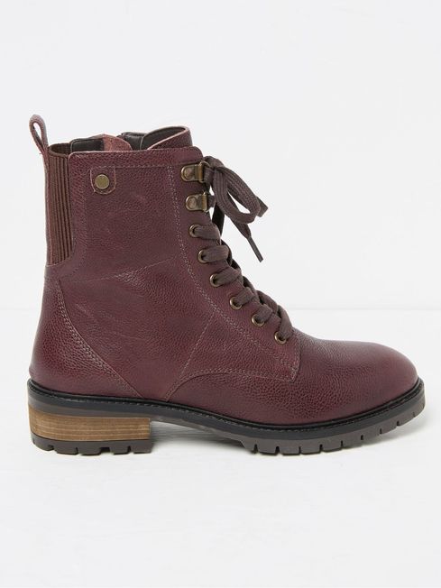 Maroon lace up boots online
