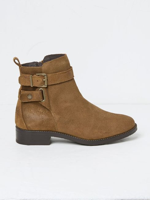 Avery Tan Brown Buckle Boots FatFace