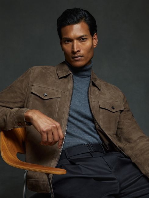 Charcoal suede jacket new arrivals