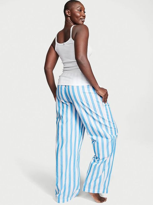 Capri Blue Stripe Cotton Long Pyjamas