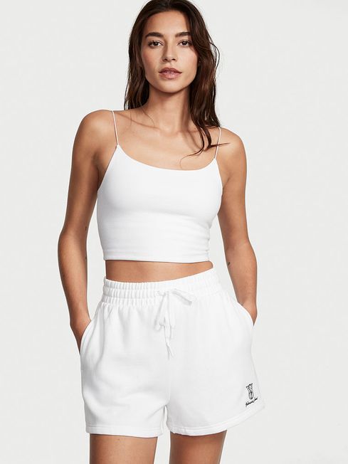 Victoria's Secret White Cotton Fleece Pyjama Short