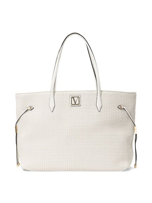 Coconut Woven White Tote Bag Victoria s Secret