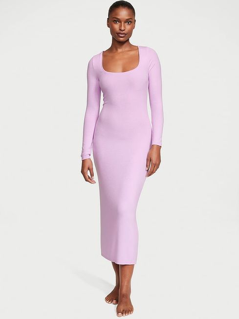Violet Sugar Purple Ribbed Modal Long Slip Dress Victoria s Secret