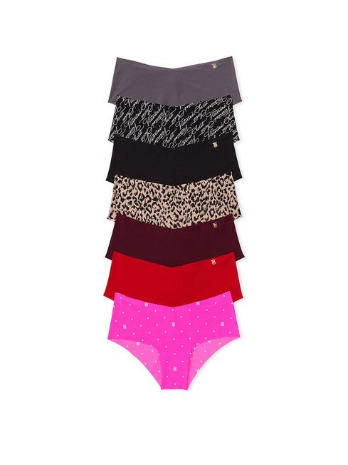 Victoria's Secret Black/Pink/Red/Leopard/Grey Cheeky No Show Knickers Multipack