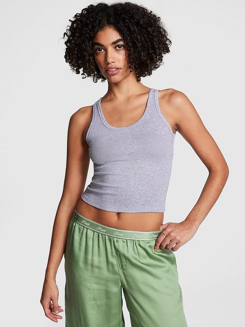 Grey Heather Modal Rib Pyjama Vest Top Victoria s Secret