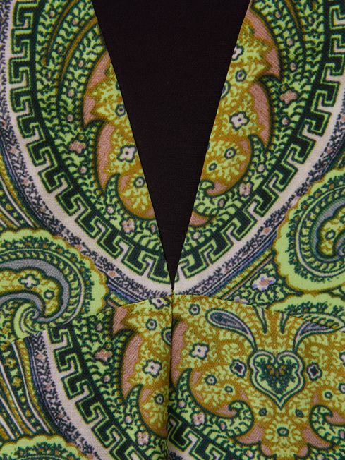 Florere Printed Dual Strap Playsuit in Lime/Green