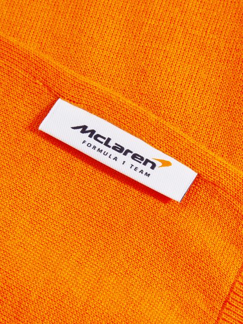 McLaren F1 Merino Wool Polo Shirt in Papaya