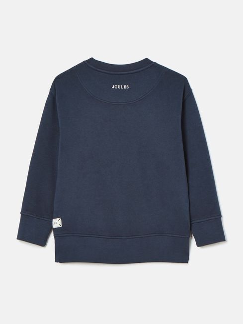 Kids Sundaze Navy Blue Crew Neck Slogan Sweatshirt Joules