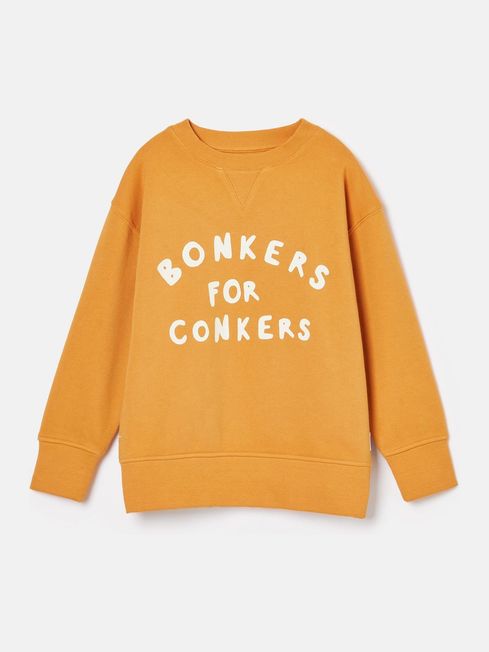 Yellow slogan jumper clearance