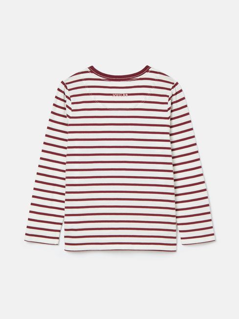 Girls Ava Berry Red Stripe Artwork T Shirt Joules