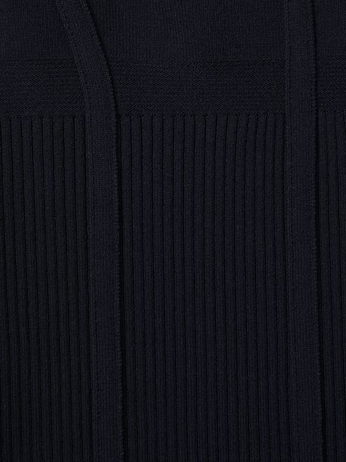 Ribbed Seam Detail Vest in Navy