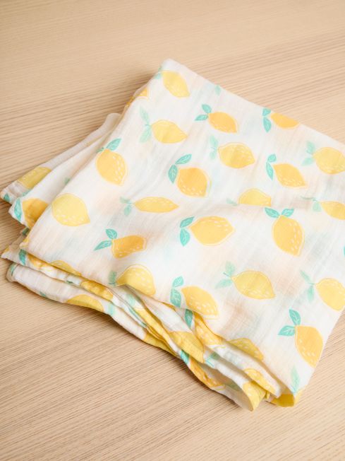 Yellow Lemons Extra Large Muslin JoJo Maman Bebe