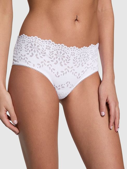 Victoria's Secret PINK Optic White Eyelet Lace Cheeky Knickers