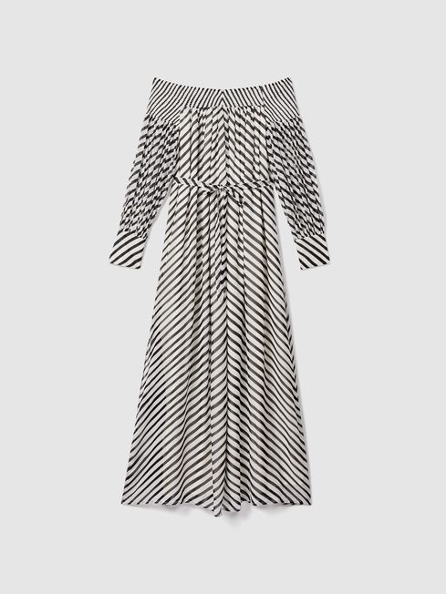 Black and cream striped dress shop