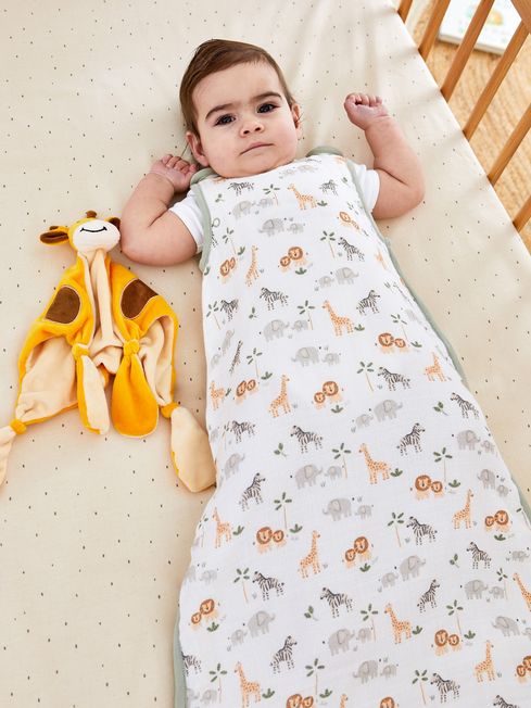 Soft Safari 1 Tog Baby Muslin Sleeping Bag JoJo Maman Bebe