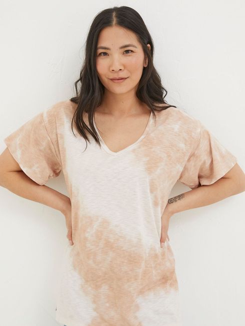 Womens tie dye tunic top cheap