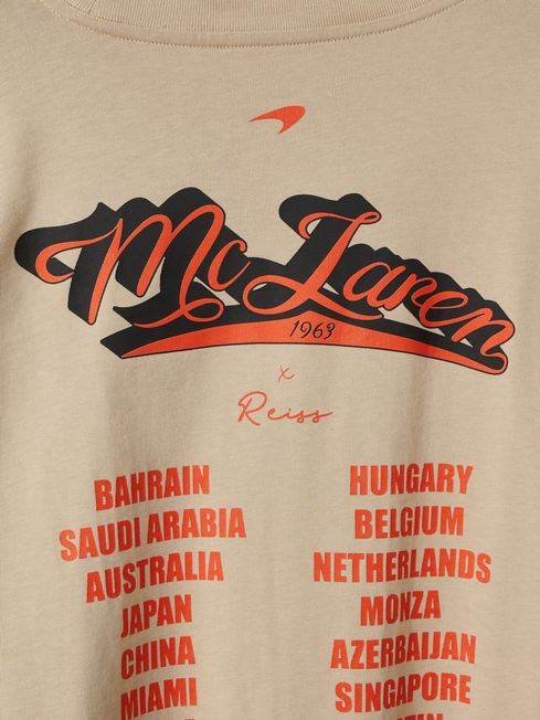 McLaren F1 Crew Neck Tour T-Shirt in Taupe