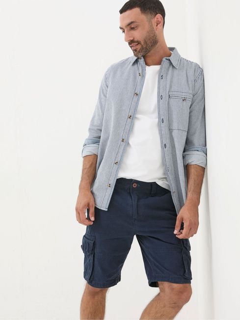 Breakyard Navy Blue Cargo Shorts FatFace