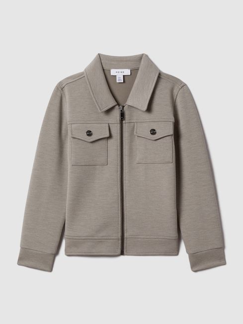 Reiss Medina Interlock Jersey Zip Through Jacket REISS