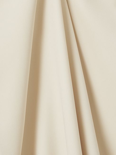Atelier Beatrice One Shoulder Drape Back Maxi Dress in Off White