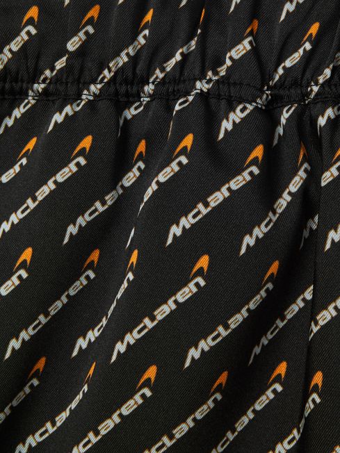 McLaren F1 Silverstone Wide Leg Drawstring Shorts in Black Multi