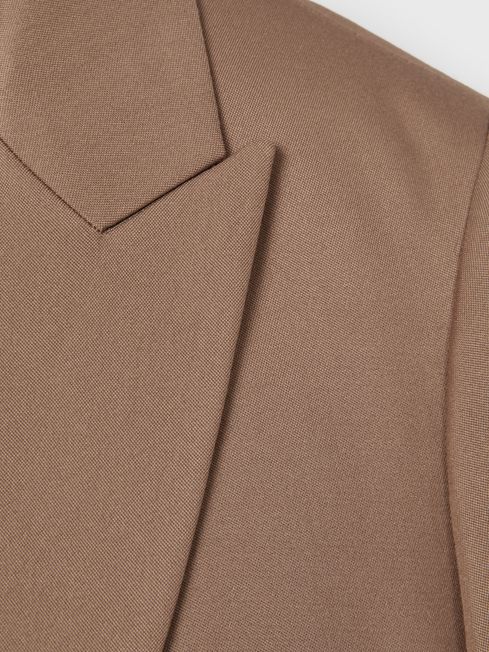 Single Breasted Suit Blazer in Mink Neutral