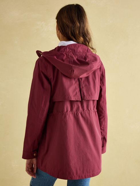 Portwell Burgundy Waterproof Raincoat With Hood Joules