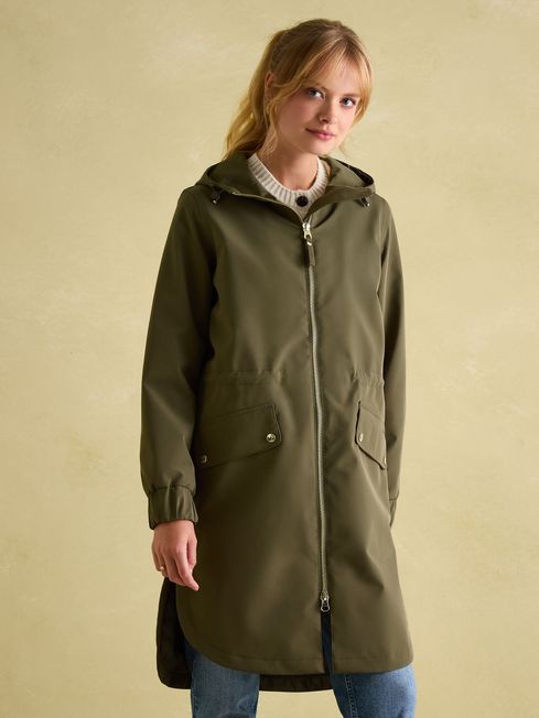 Elmfield Green Waterproof Raincoat with Hood Joules