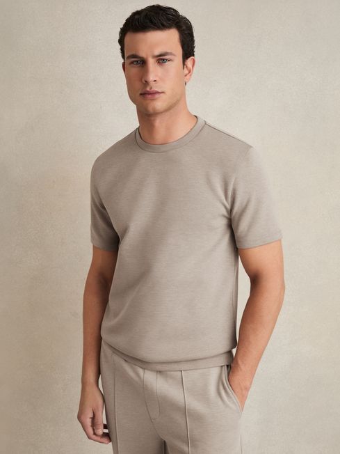 Reiss Bradley Interlock Jersey Crew Neck T Shirt REISS