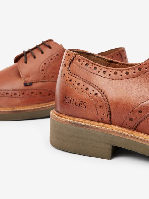 Joules Tan Brown Leather Brogues