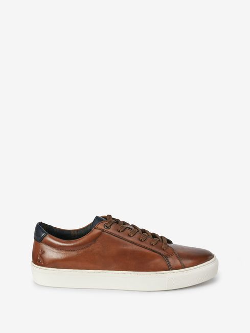 Joules Tan Brown Leather Trainers