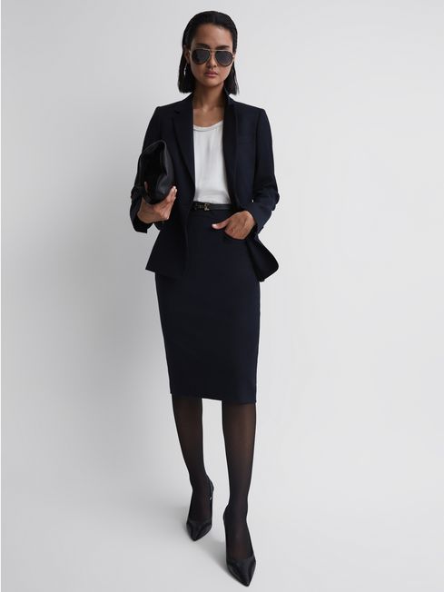 Tailored Pencil Skirt in Navy