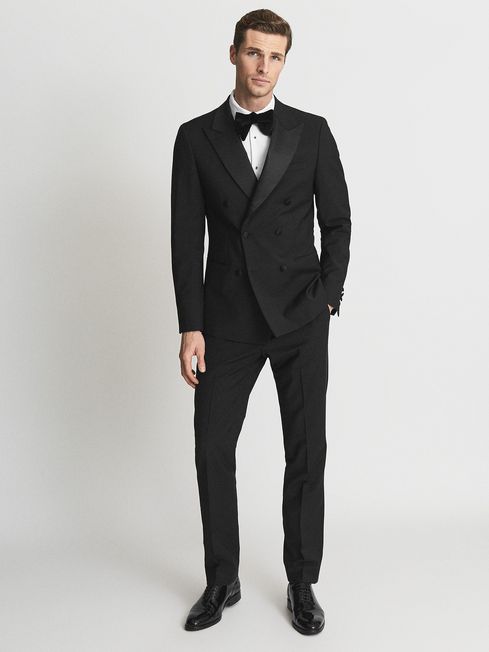 Reiss Rodman Satin Double Breasted Tuxedo Jacket REISS