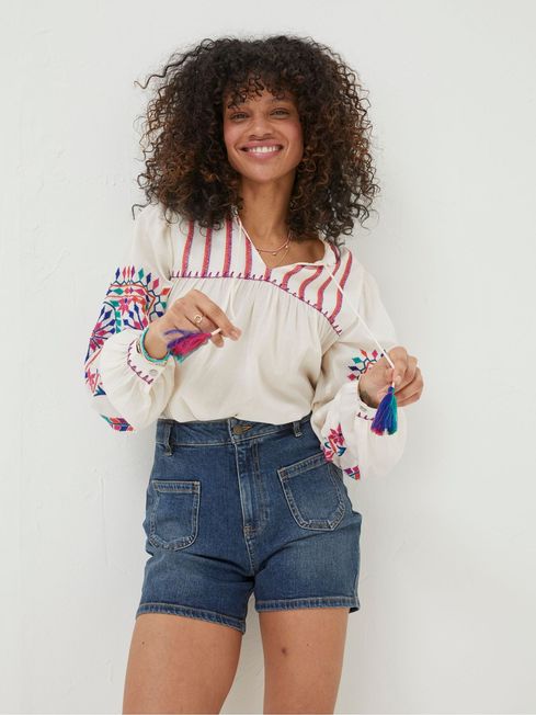Dark Blue Paige Denim Shorts FatFace