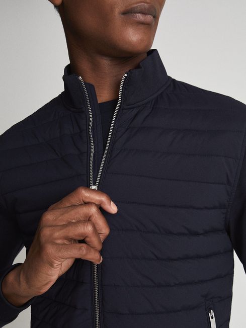 Reiss Flintoff Quilted Hybrid Jacket REISS