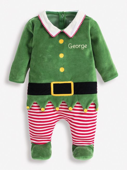 JoJo Maman Bébé Red Personalised 2-Piece Baby Elf Outfit Set