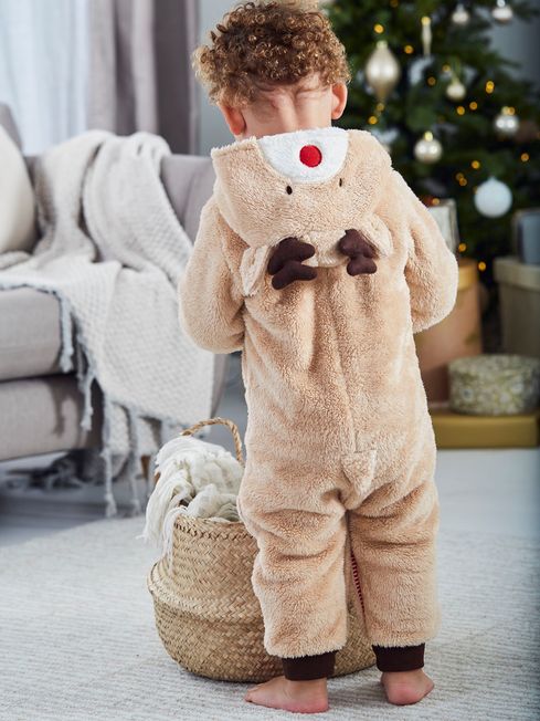 JoJo Maman B b Fawn Personalised Reindeer Onesie