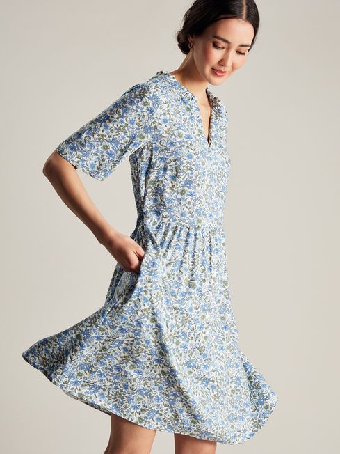 Buy Joules Lotty Frill Neckline Short Dress from the Joules online