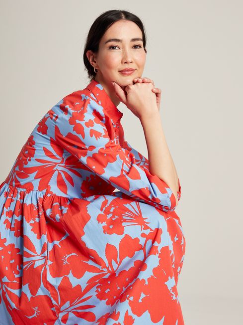 Buy Joules Red Faye Poplin Shirt Dress from the Joules online shop