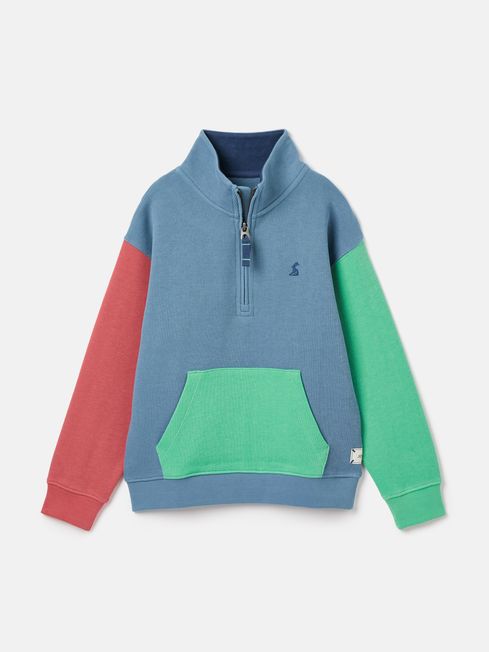 Boys Alistair Blue Boys Quarter Zip Sweatshirt