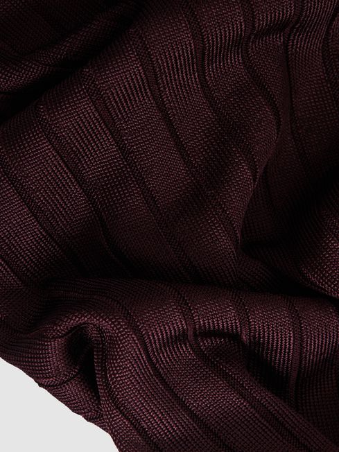 Good American Knitted Funnel Neck Midi Dress in Malbec