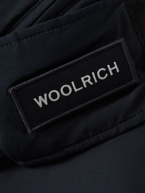 Woolrich Hooded Parka Coat in Melton Blue