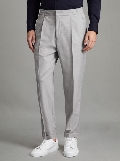 Reiss Brighton Relaxed Drawstring Trousers with Turn-Ups - REISS