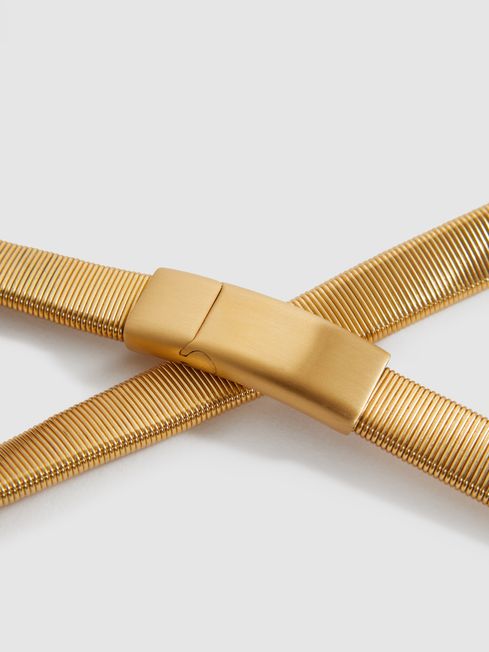 Elasticated Chain Belt in Gold