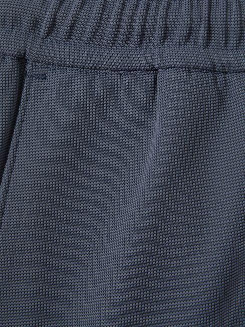 Textured Drawstring Shorts in Airforce Blue
